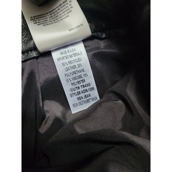 Agolde Recycled Leather Cropped Ren Pants Womens 27 Detox Black Minimalist Punk - Picture 5 of 9